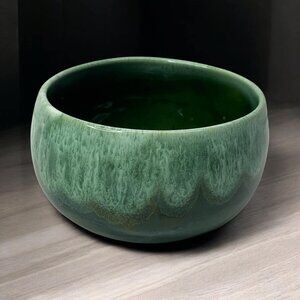 Small Vintage Green Drip Glaze Pottery Bowl Canada 3.5” wide